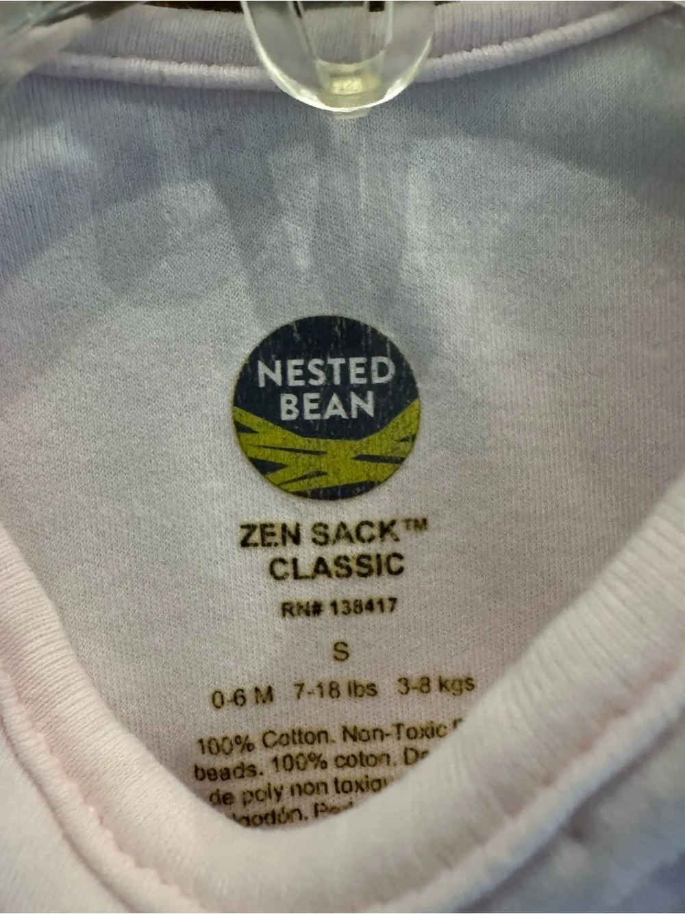 Nested Bean Pale Pink Baby Sleep Sack with Chick Embroidery